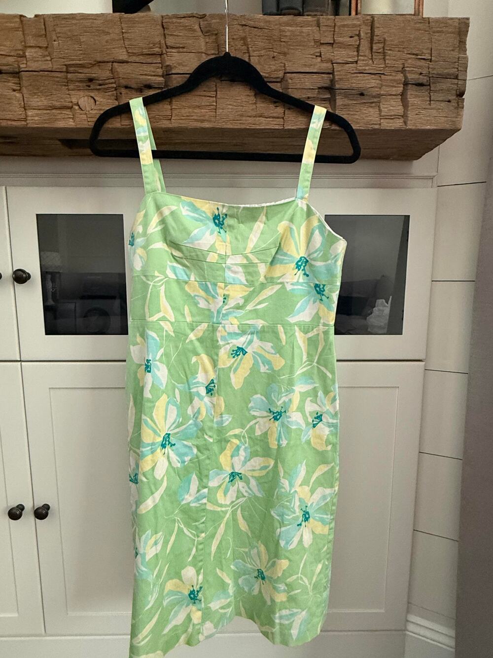 Vintage Harve Benard Pastel Green Floral Sundress Sleeveless Cotton Size 10